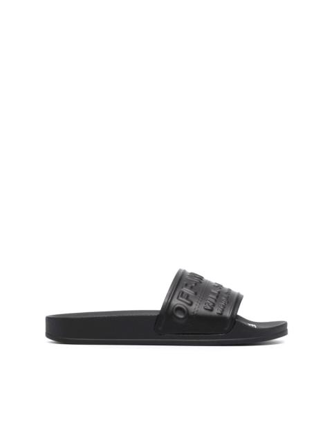 Off-White embossed pool slides