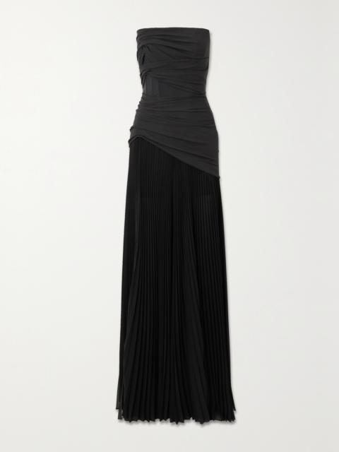 Givenchy Strapless Gathered Stretch-silk And Pleated Shell Gown