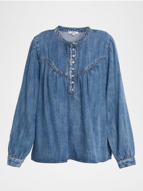 Rails Sunna Long-Sleeve Denim Blouse