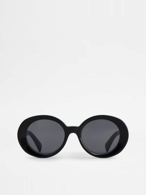 Tod's OVAL SUNGLASSES - BLACK