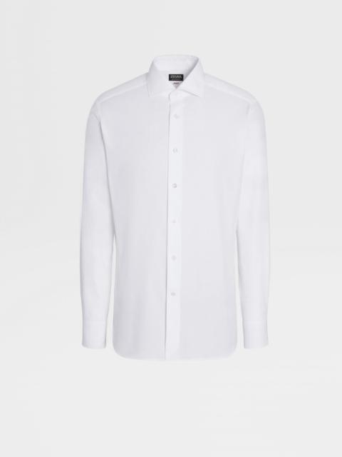 ZEGNA WHITE CENTOVENTIMILA COTTON STRIPED SHIRT