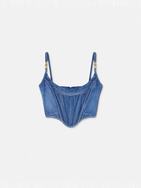 VERSACE Medusa '95 Denim Corset Top