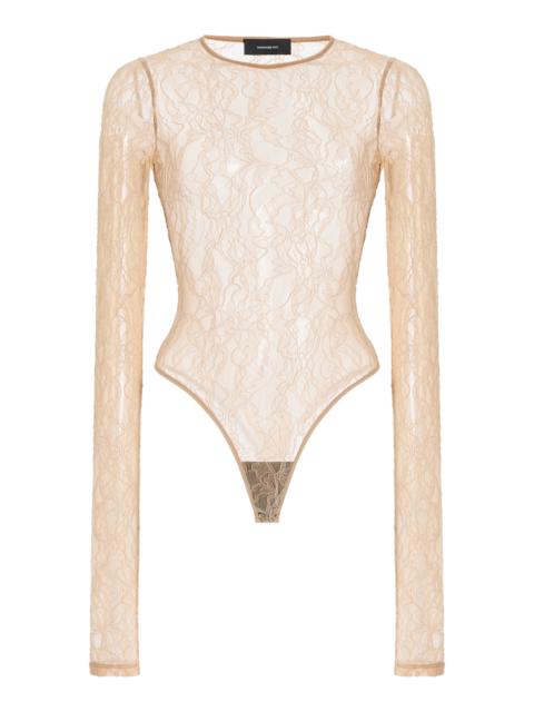 WARDROBE.NYC Lace Bodysuit khaki
