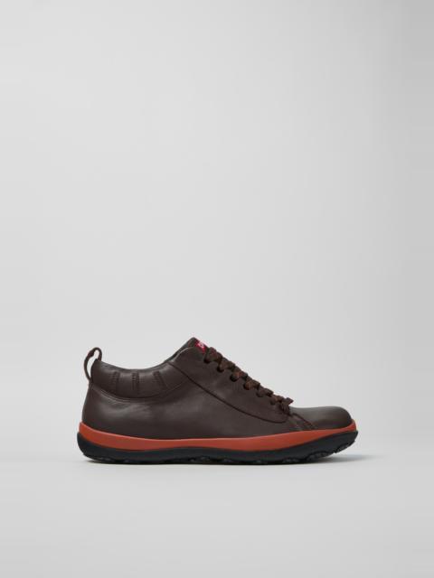 CAMPER Peu Pista GM Brown Leather Ankle Boots for Men.