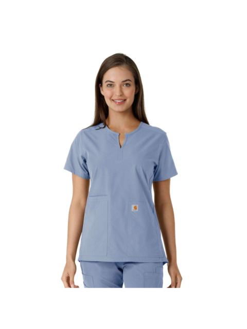 Carhartt Women's Force Essentials Notch Neck Tunic Knit Panel Scrub Top