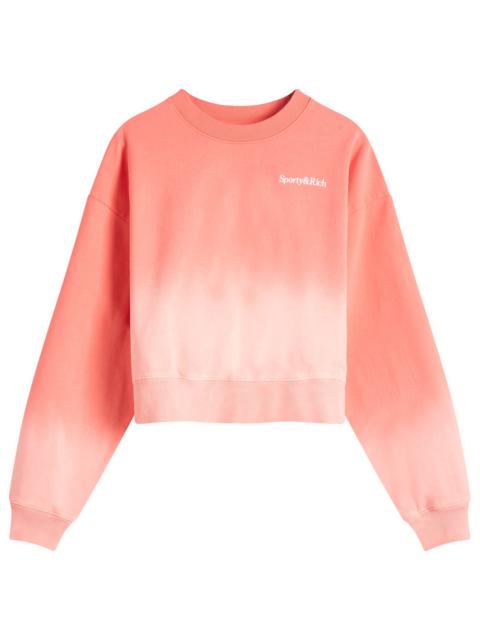 Sporty & Rich Sporty & Rich Serif Logo Embroidered Cropped Sweatshirt