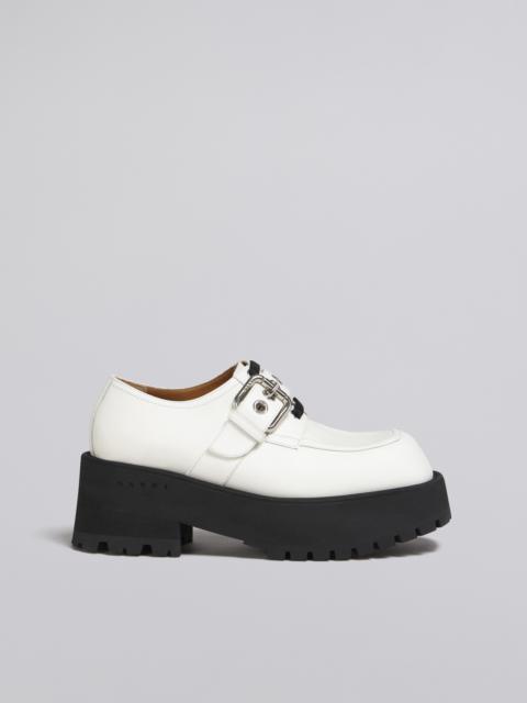 Marni WHITE SOFT CALF LEATHER MOCCASIN