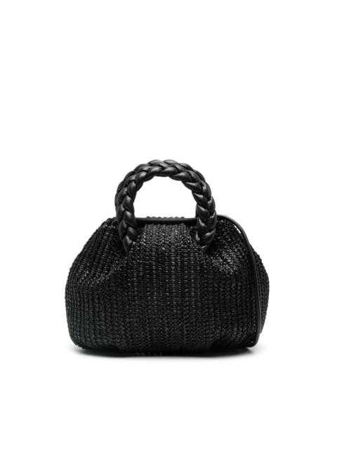 HEREU trapeze raffia tote bag