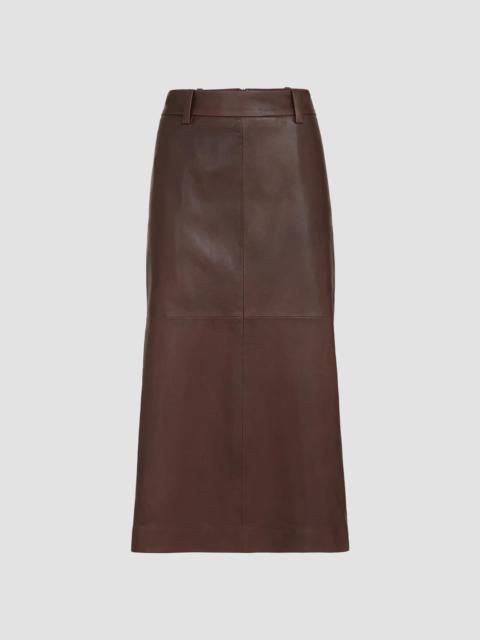 Brunello Cucinelli Women's Polished Nappa Leather Pencil Skirt - Burgundy