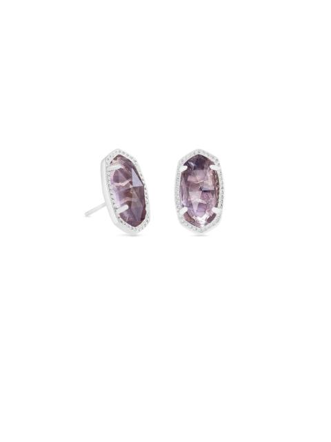 KENDRA SCOTT Ellie Silver Stud Earrings in Amethyst