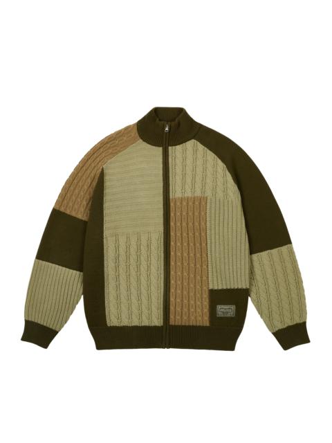 PALACE PATCHWORK ZIP KNIT THE DEEP GREEN