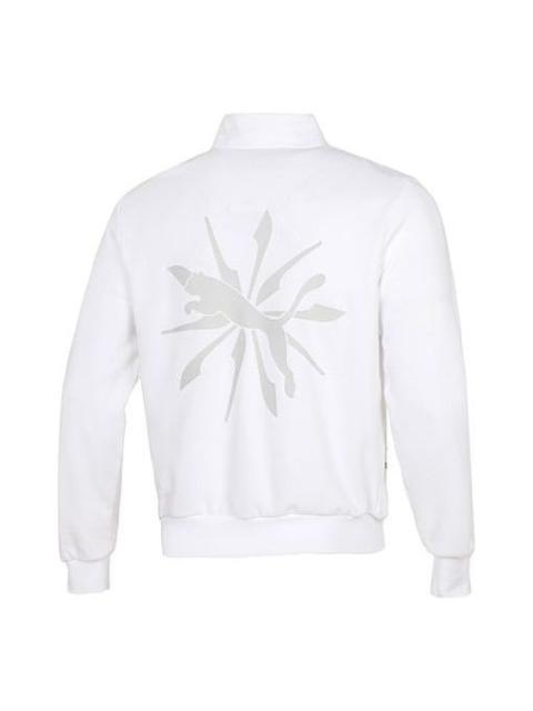 PUMA PUMA Casual Pattern Loose Long Sleeves Jacket Couple Style White 537033-02