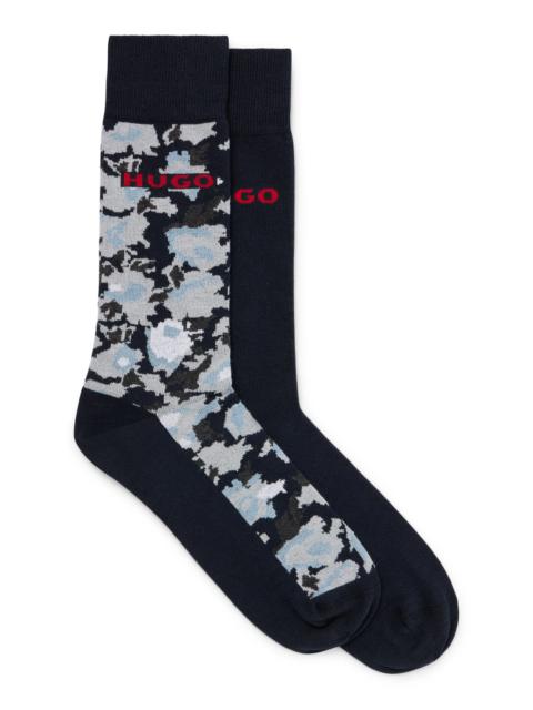 HUGO TWO-PACK OF REGULAR-LENGTH SOCKS WITH LOGO DETAILS