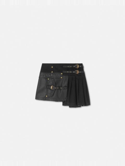 VERSACE JEANS COUTURE Baroque Buckle Pleated Mini Skirt