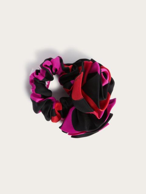 PUCCI SILK HAIR TIE WITH ROSE DETAIL