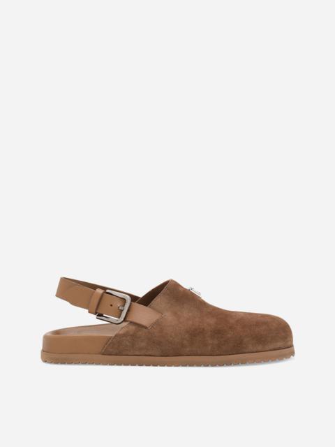 Dolce & Gabbana Suede mules with logo tag