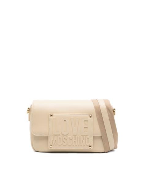 Moschino embossed-logo flap-top cross-body bag
