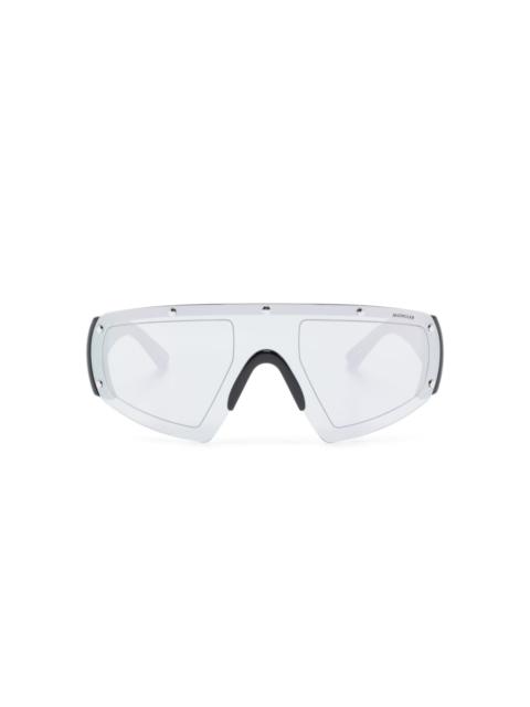 shield-frame mirrored sunglasses