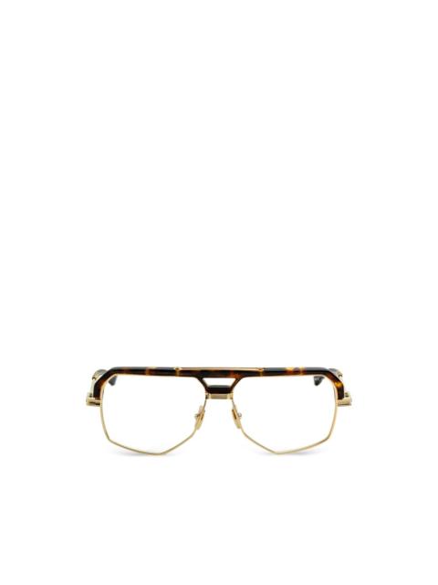 DITA tortoiseshell-effect geometric-frame glasses