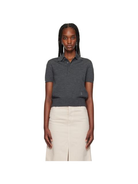 Burberry Gray Wool Polo