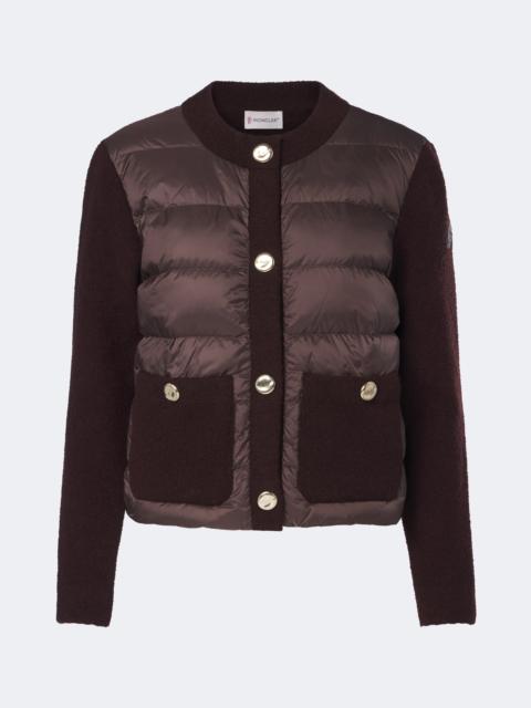 Moncler Down-paneled wool-blend cardigan