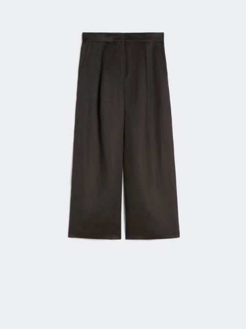 Max Mara TARTUFO Ramie canvas cropped trousers - BLACK