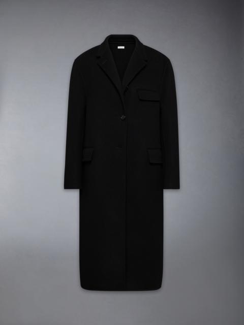 Thom Browne BOILED WOOL CASHMERE CHESTERFIELD COAT