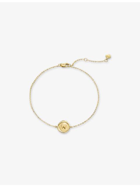 MONICA VINADER Initial W Stamp 18ct Yellow Gold-Vermeil Bracelet