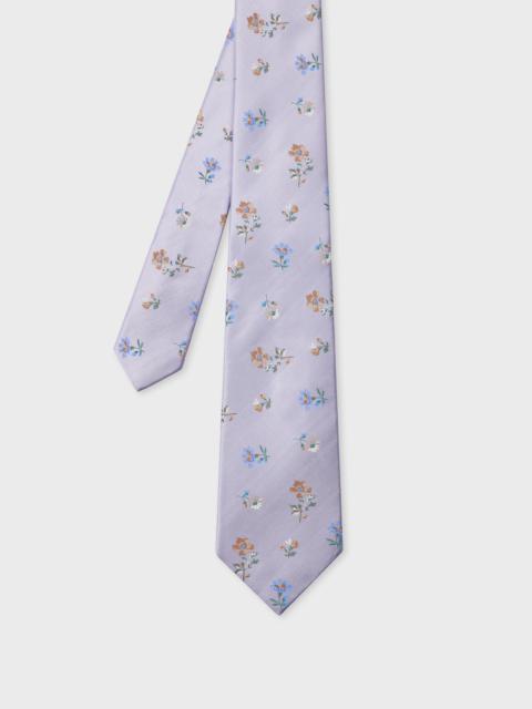Paul Smith Lilac Floral Silk Tie