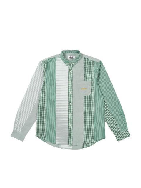 PATCHWORK STRIPE SHIRT GREEN