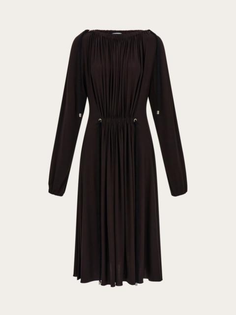FERRAGAMO Viscose dress with gathered detailing