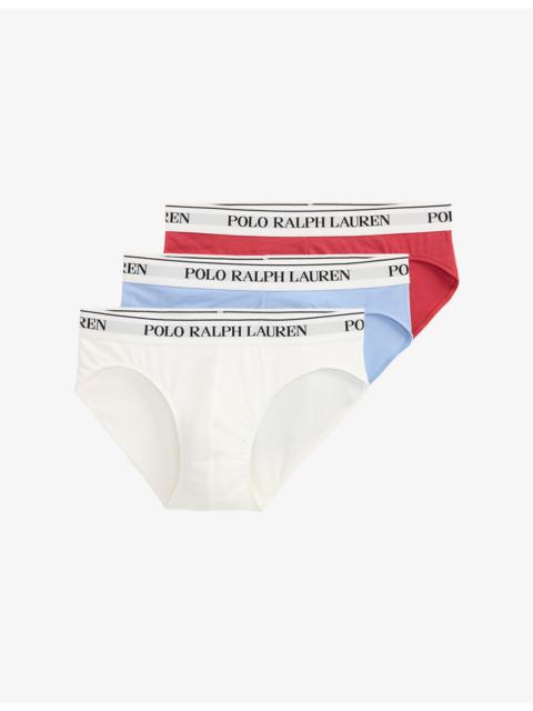 Polo Ralph Lauren Branded Set of Three Stretch-Cotton Briefs