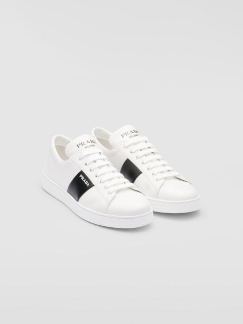 Prada Brushed leather and leather sneakers
