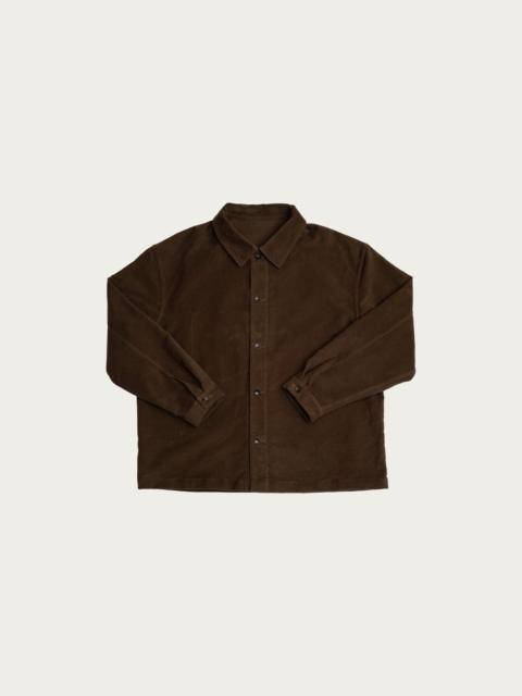 JAMES COWARD Signal Shirt - Dark Brown Cotton Moleskin