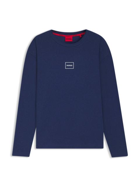 HUGO LOGO-PRINT T-SHIRT IN STRETCH COTTON
