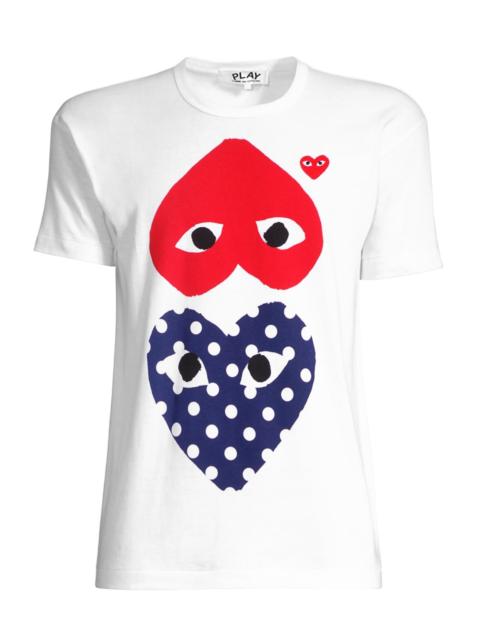 Comme des Garçons PLAY Women's Polka Dot Heart T-Shirt - White
