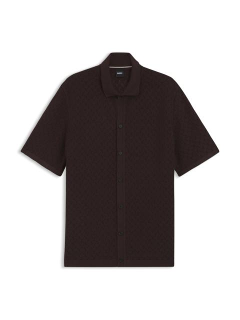 BOSS REGULAR-FIT SHIRT IN KNITTED COTTON