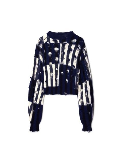 Off-White Shibori Distressed Crewneck