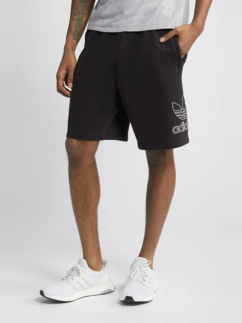 Trefoil Embroidered Sweat Shorts in Black/White