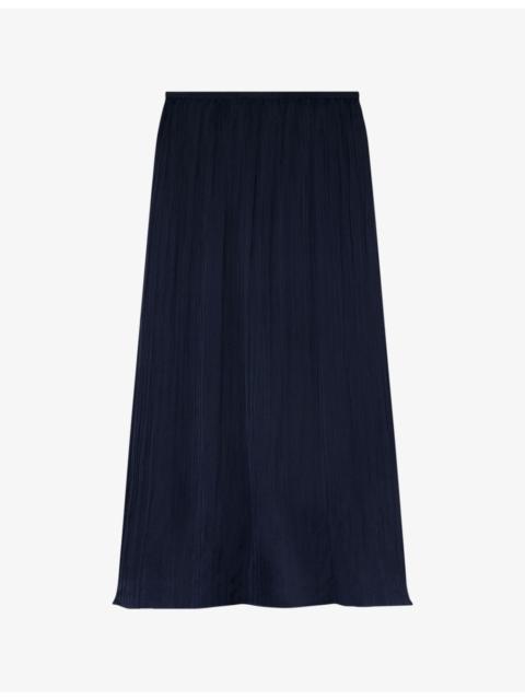 WHISTLES Plisse Column Woven Midi Skirt