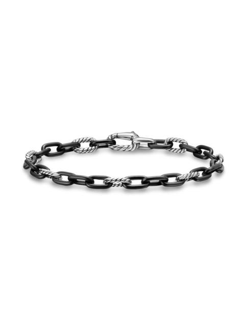 DAVID YURMAN Men's DY Madison Chain Bracelet in Black Titanium - Silver Black