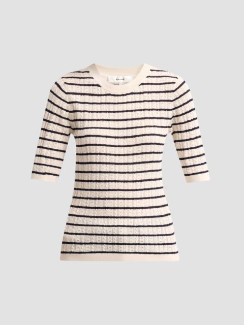 FRAME Women's The Stripe Pointelle-Knit Top - Cream Stripe