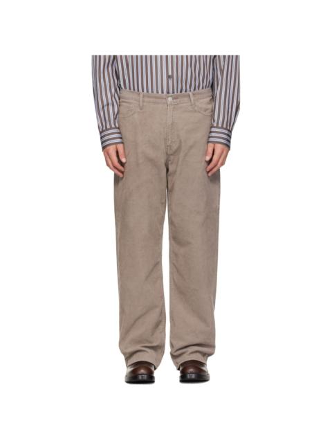 ssstein Taupe Relax Fit Vintage Corduroy Trousers