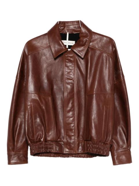 NOUR HAMMOUR Dalme leather bomber jacket