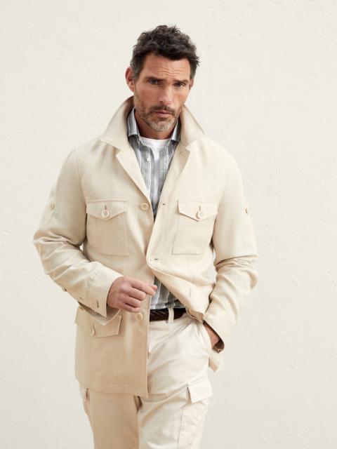 Linen and wool fresco safari jacket
