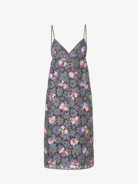 FENDI Dress Gray lace dress with print.