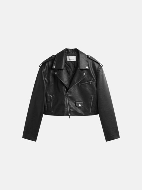The Frankie Shop Daphne Cropped Biker Jacket - Black