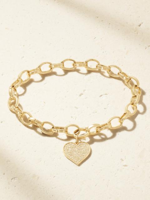 SYDNEY EVAN Heart 14-karat Gold Diamond Bracelet