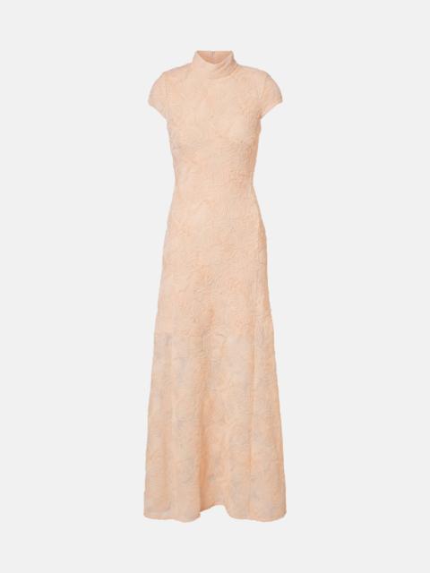 ROTATE Floral embroidered tulle maxi dress