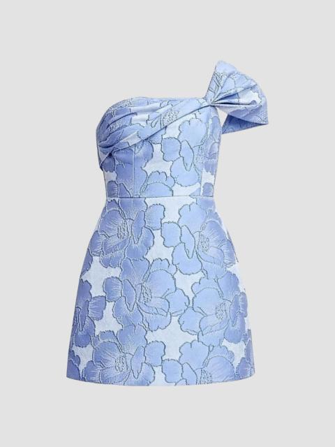 Dress The Population Women's Olive Floral Jacquard Cocktail Dress - Sky Multi